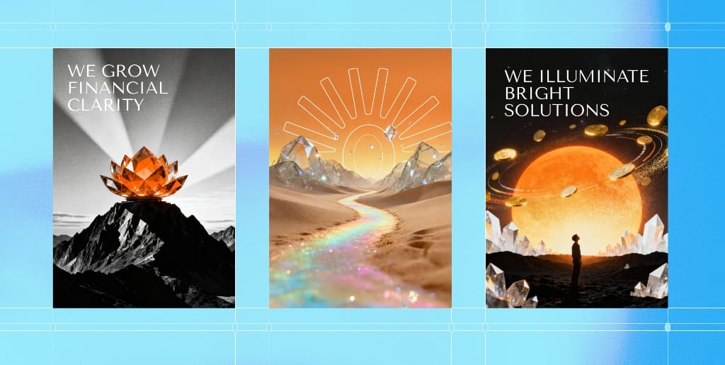 Full brand layout summary showing visual assets.