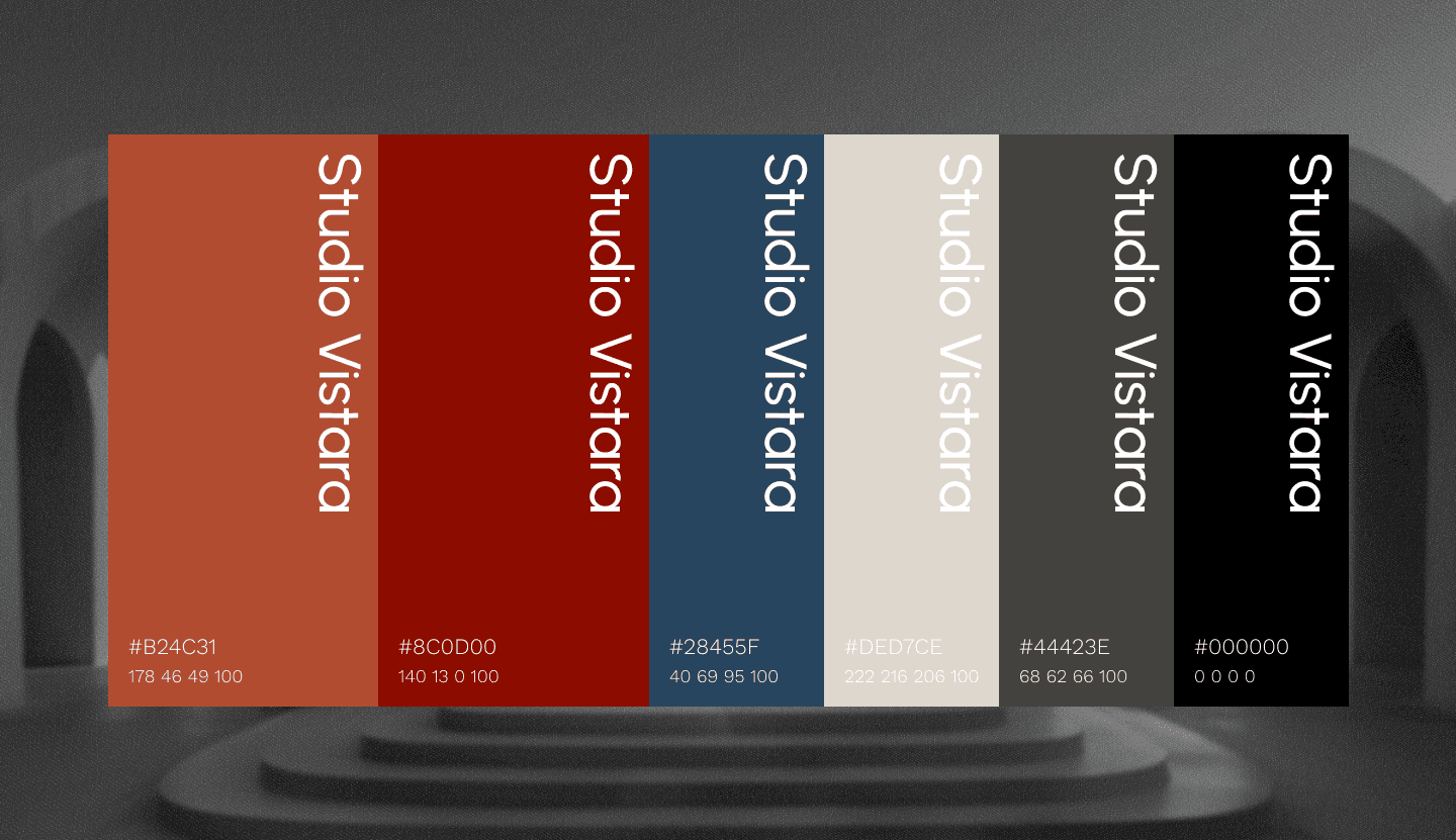 Stone, clay, and terracotta earth-toned colors palette tokens.