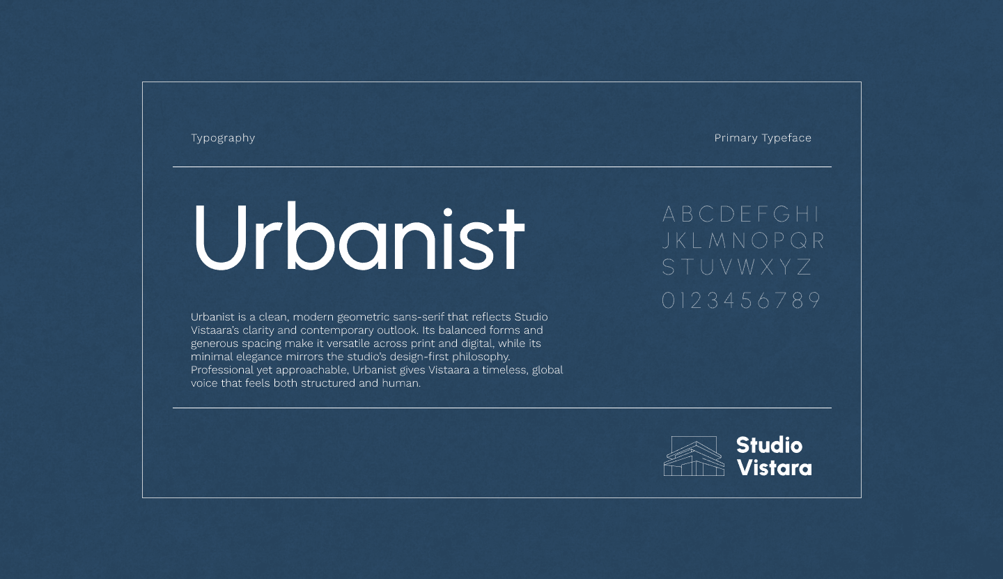 Primary editorial serif typeface specifications and sizing rules.